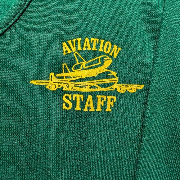 70s Aviation High School Staff V Neck Sweater - Picture 4 of 5